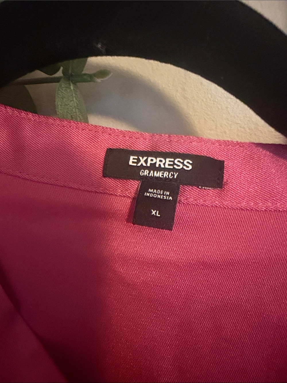 Express Fuchsia Ruffle Sleeve Button-Front Blouse - Picture 2 of 3